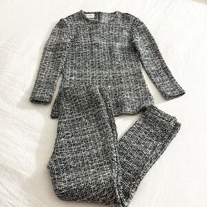 St. John Blue Tweed Pant Suit XS